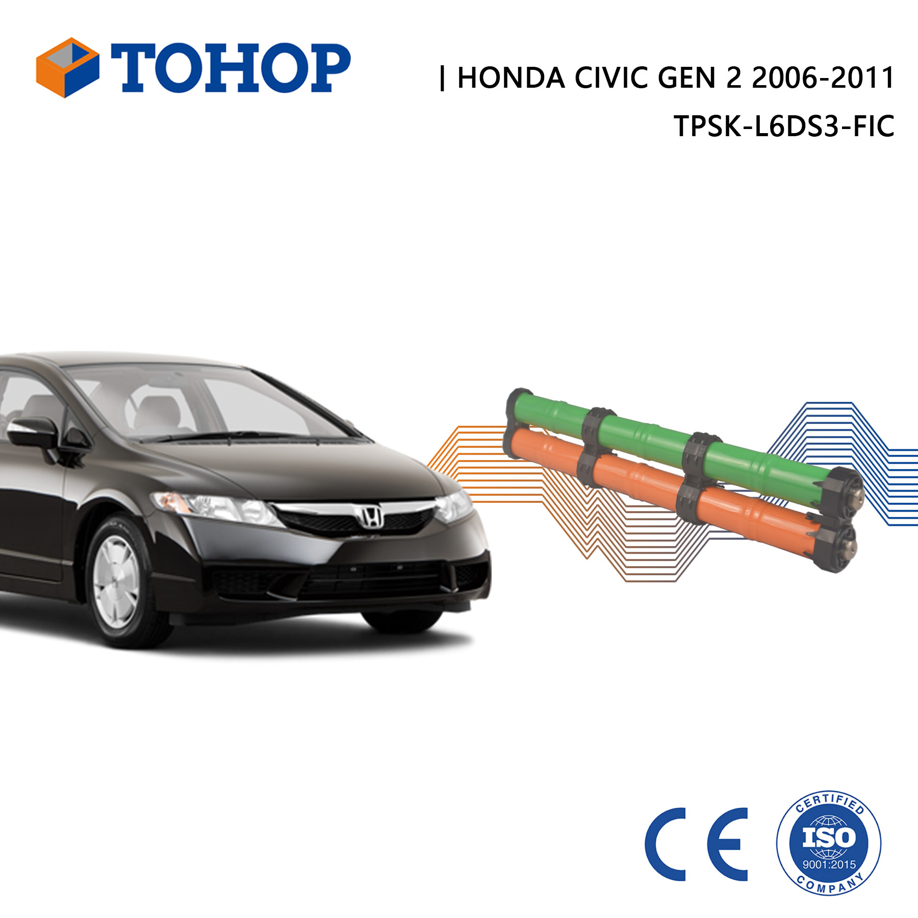 Zylindrischer Gen.2 Honda Civic 2008 Hybrid-Autobatteriesatz für Fahrzeug